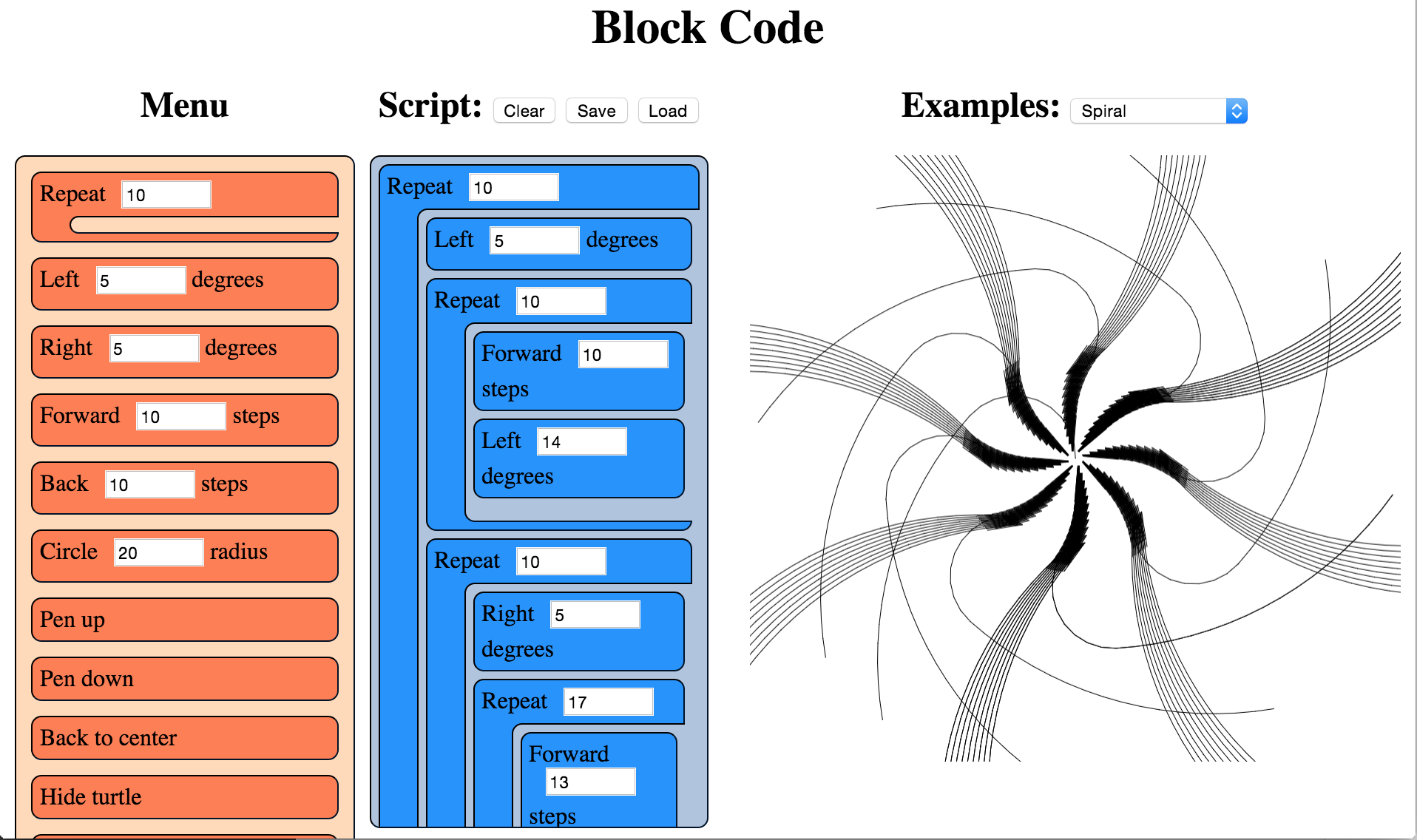 図 1. Blockcode の IDE